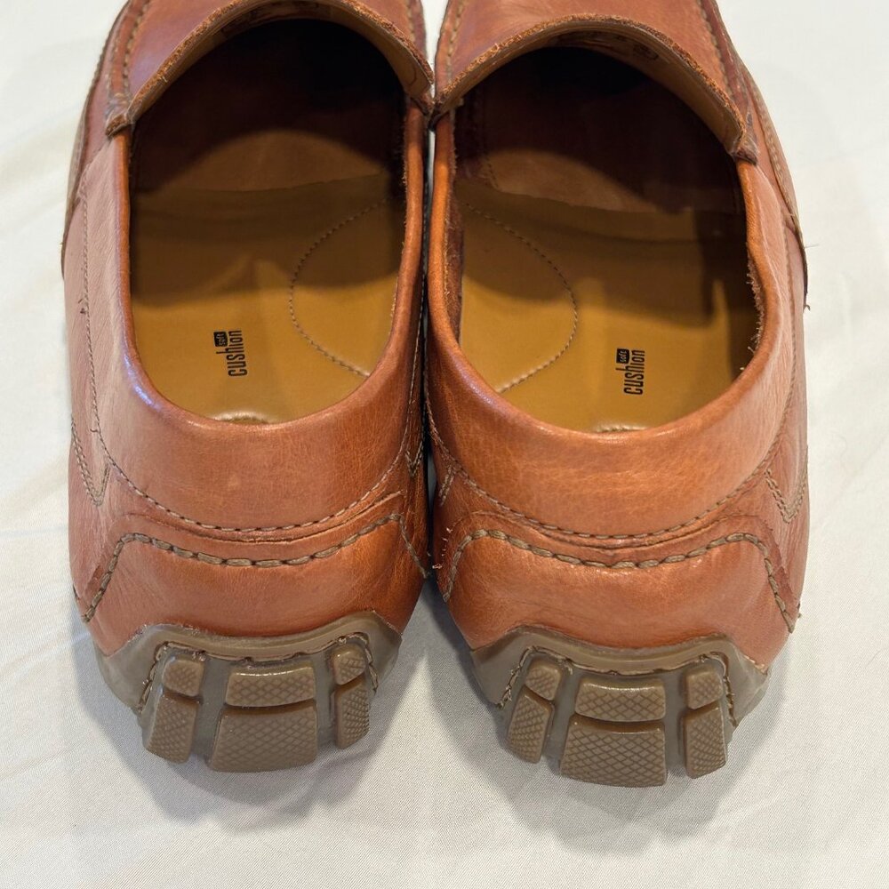 Clarks Cushion Collection Dark Tan Leather Slip On Comfort Shoes Size 11 1/2 - Picture 4 of 7